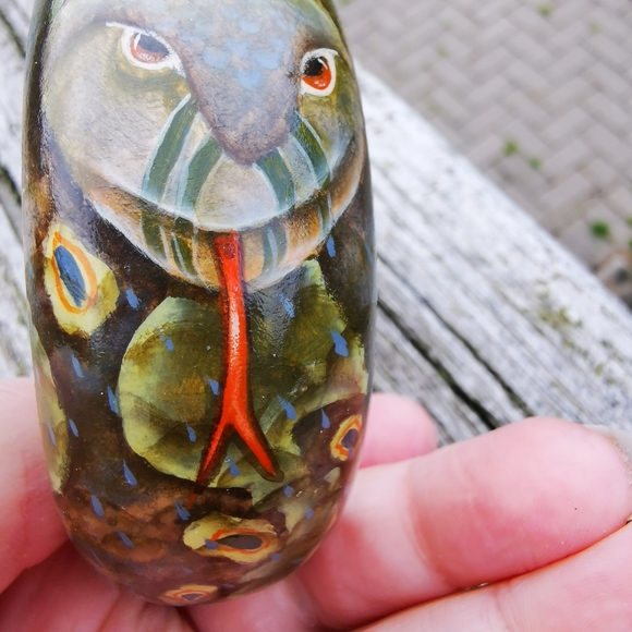 Hand-painted Wooden Snake Bangle Bracelet - Picture 5 of 14